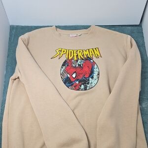 Marvel Spider-Man Beige Crewneck Sweater